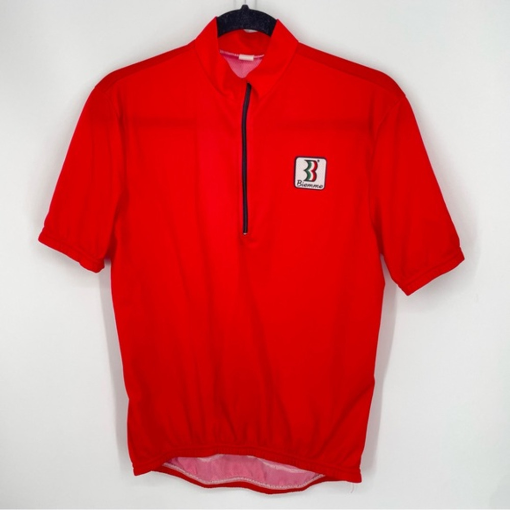 Biemme Red Cycling‎ Jersey Mens Sz 3 M 1/2 zip